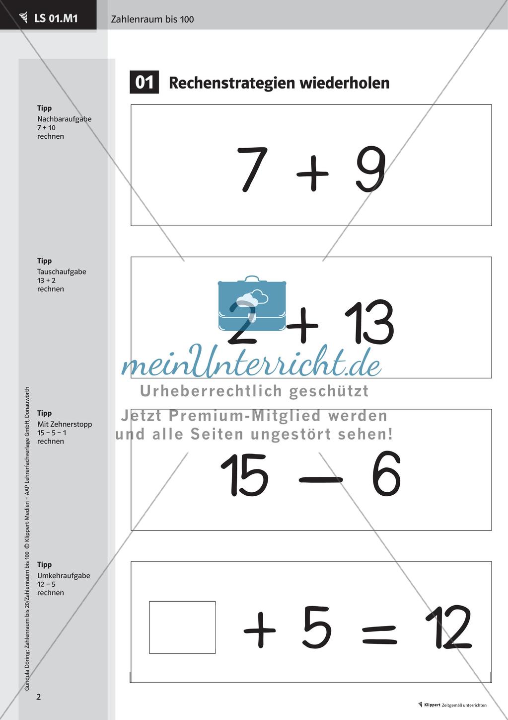 Rechenstrategien zur Subtraktion Preview 4