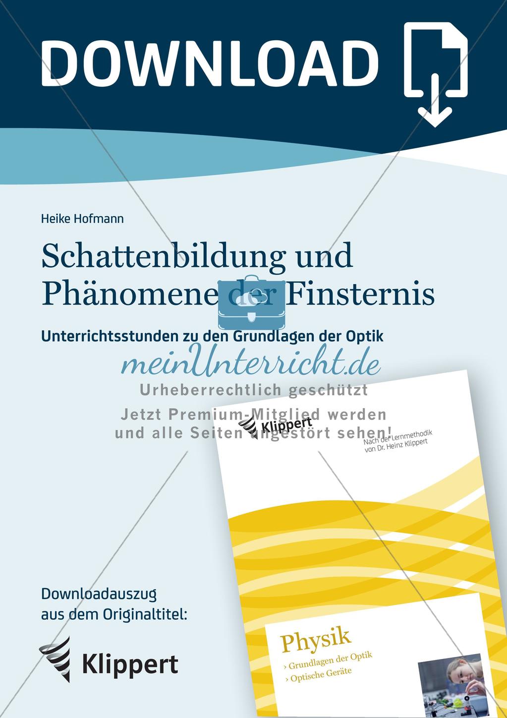 Optik: Schattenbildung und Phänomene der Finsternis Preview 1