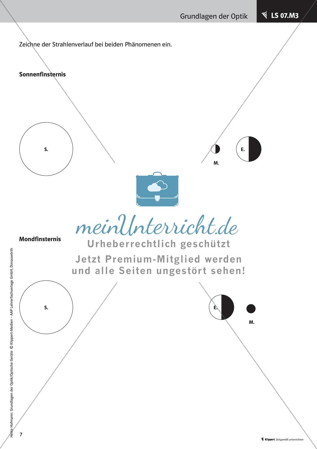 Optik: Schattenbildung und Phänomene der Finsternis Preview 9
