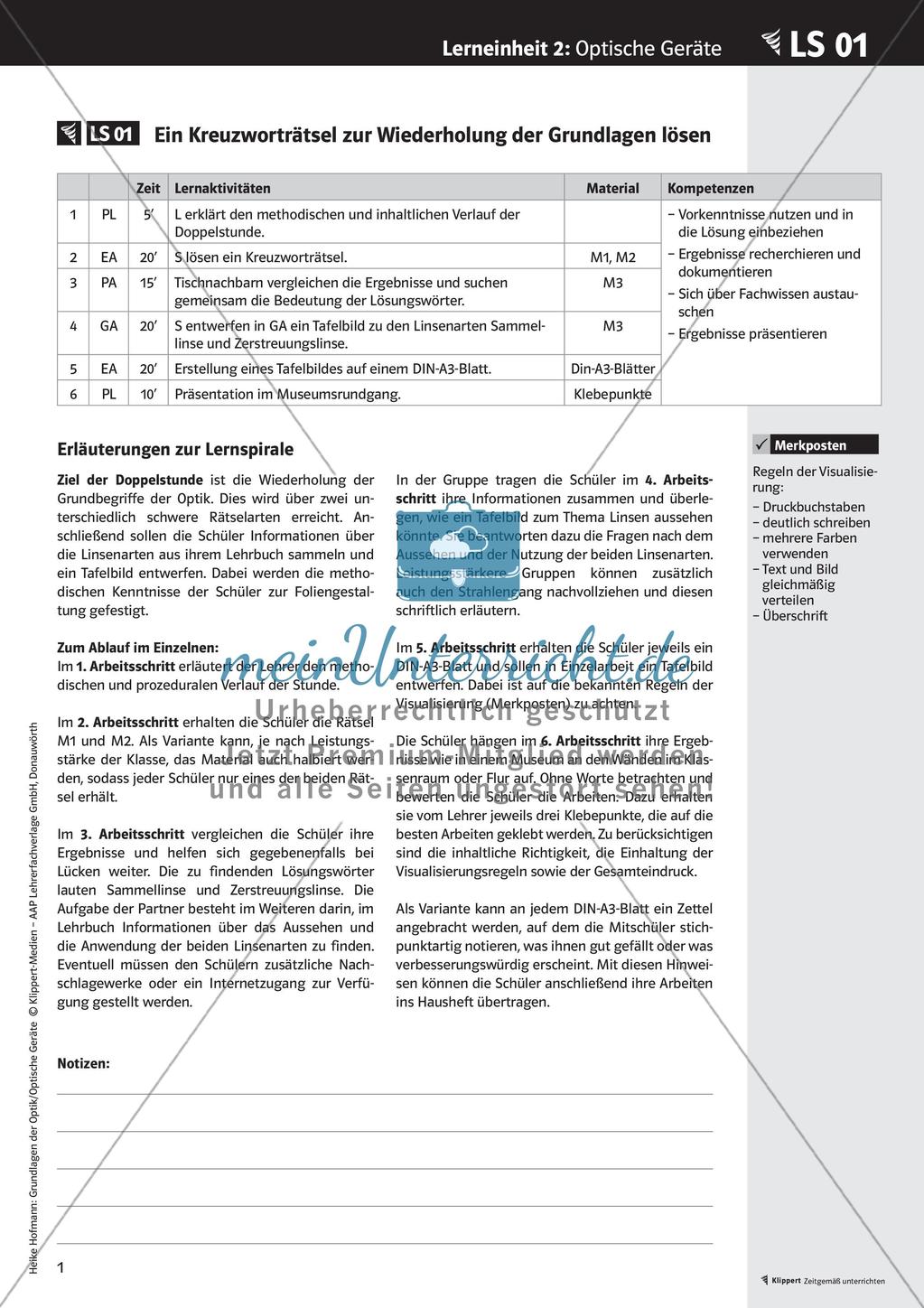 Optik: Kreuzworträtsel zur Wiederholung Preview 3