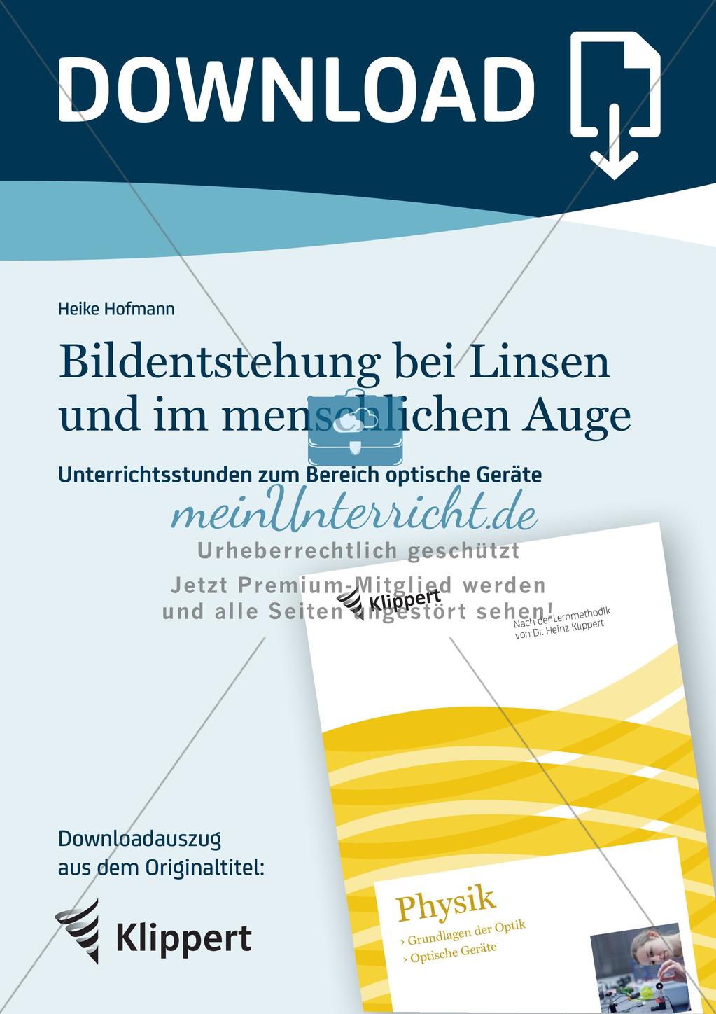 Optik: Bildentstehung bei Linsen und im menschlichen Auge Preview 1