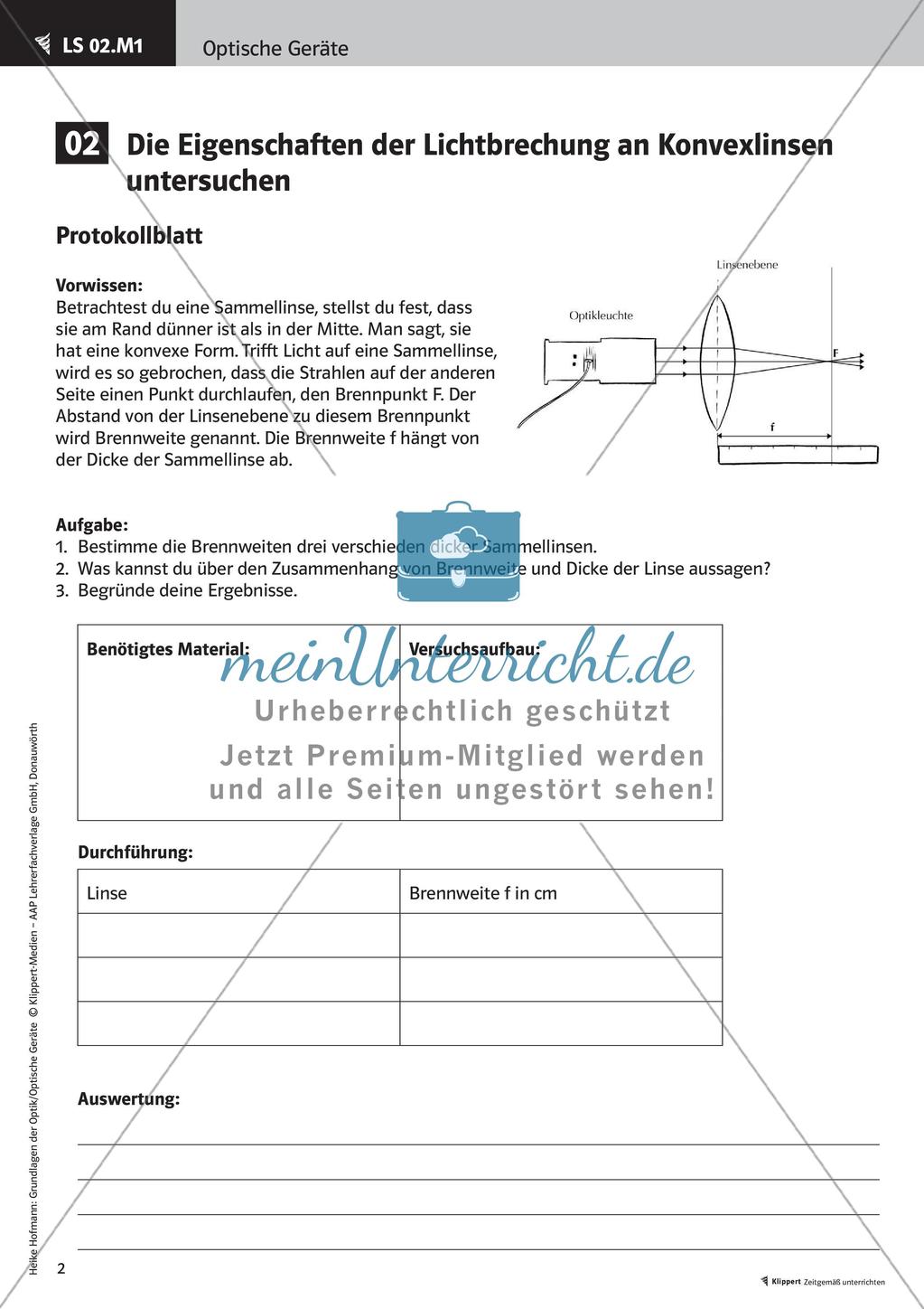 Optik: Bildentstehung bei Linsen und im menschlichen Auge Preview 4