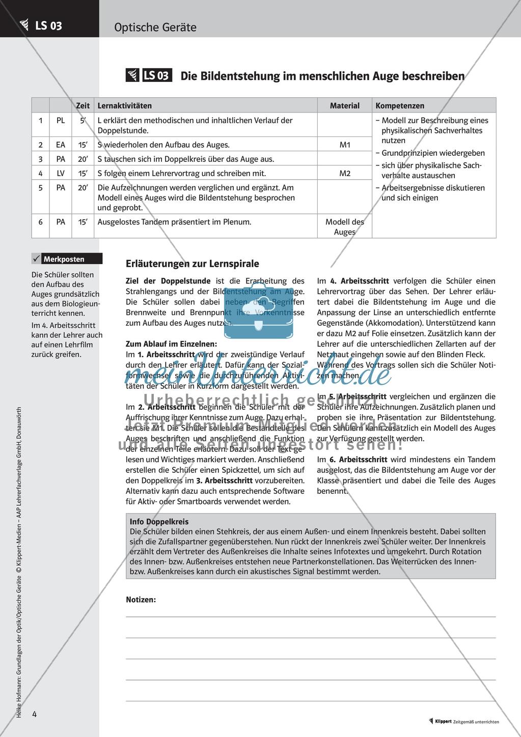 Optik: Bildentstehung bei Linsen und im menschlichen Auge Preview 6