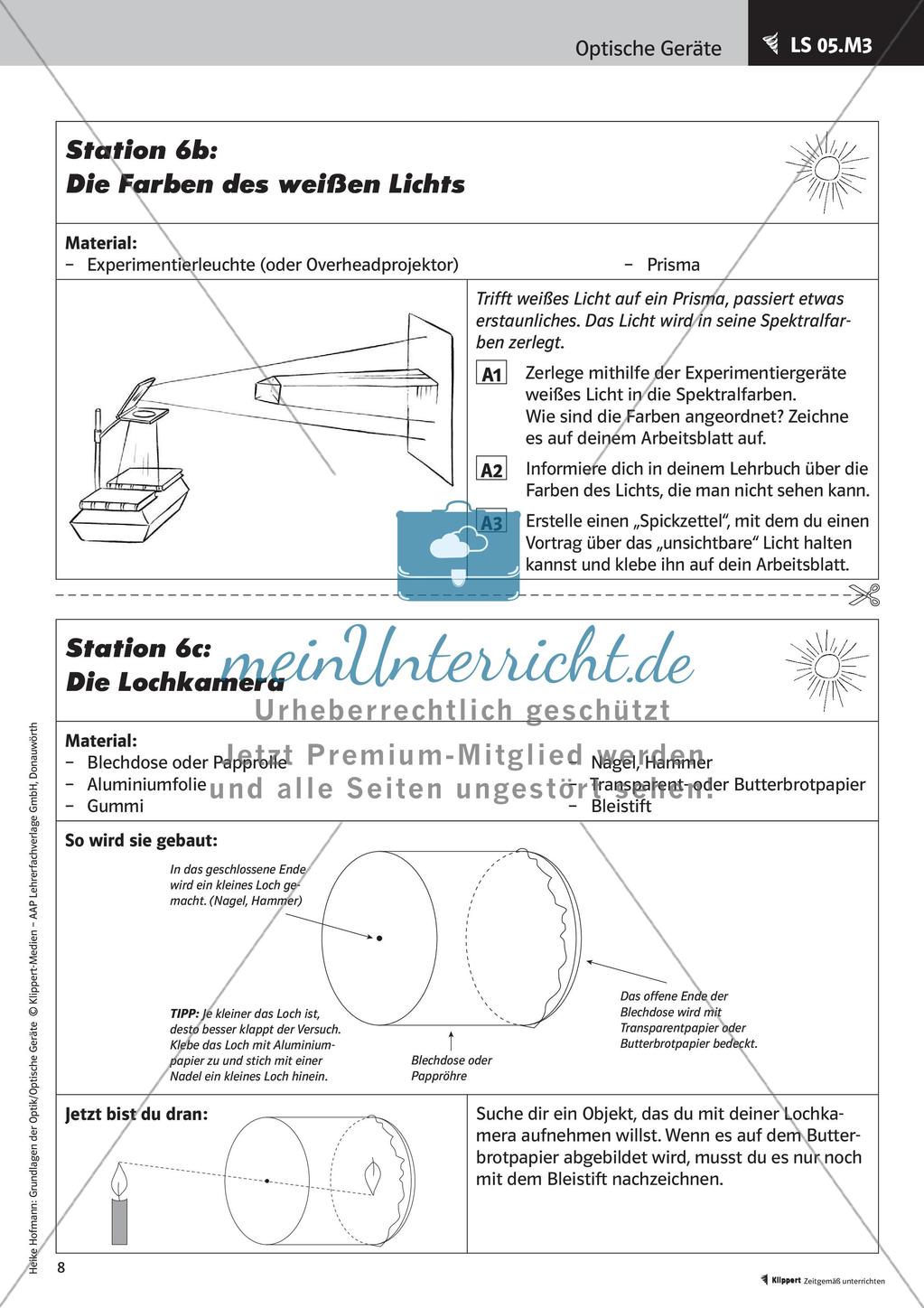 Optik: Stationenrallye zu Lupe, Fotoapparat und Co. Preview 10