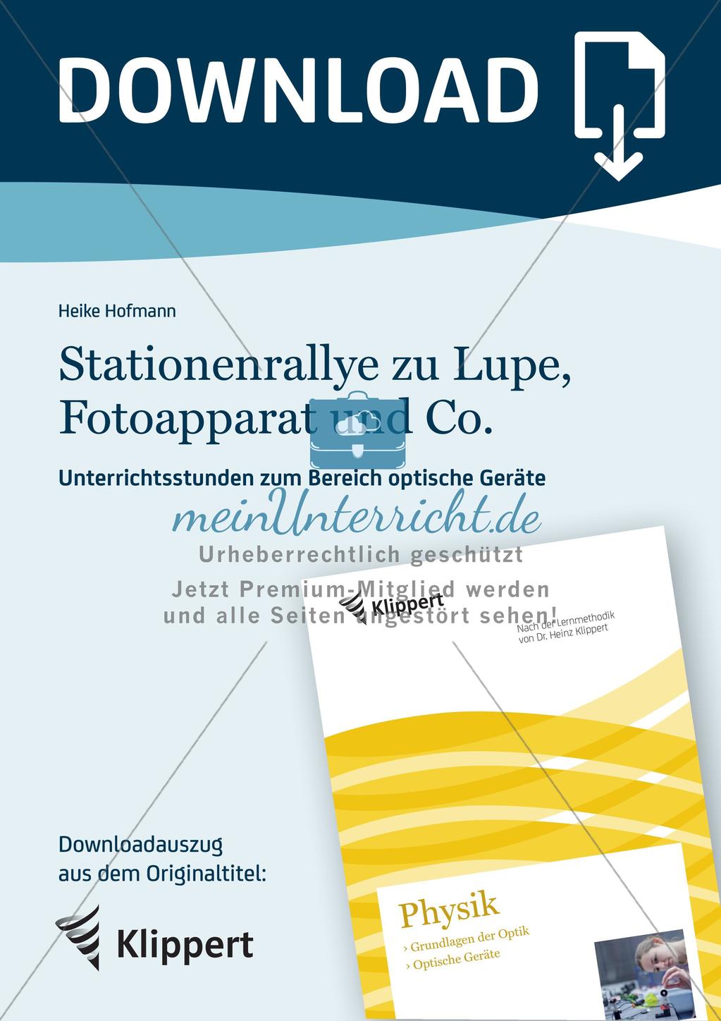 Optik: Stationenrallye zu Lupe, Fotoapparat und Co. Preview 1