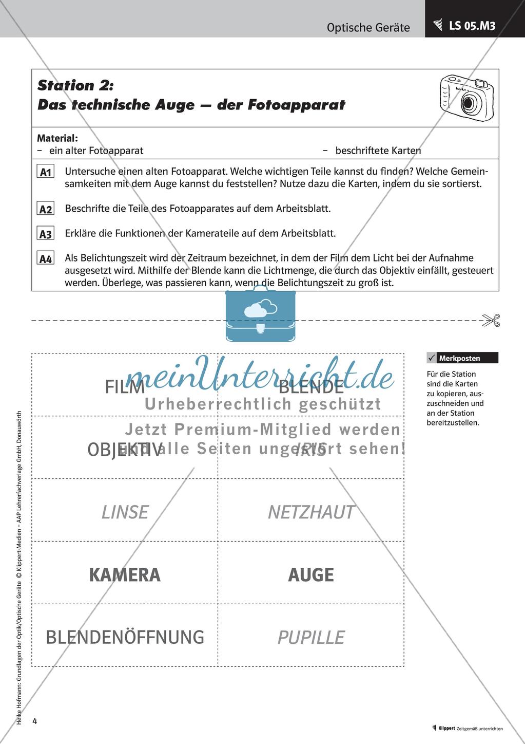 Optik: Stationenrallye zu Lupe, Fotoapparat und Co. Preview 6