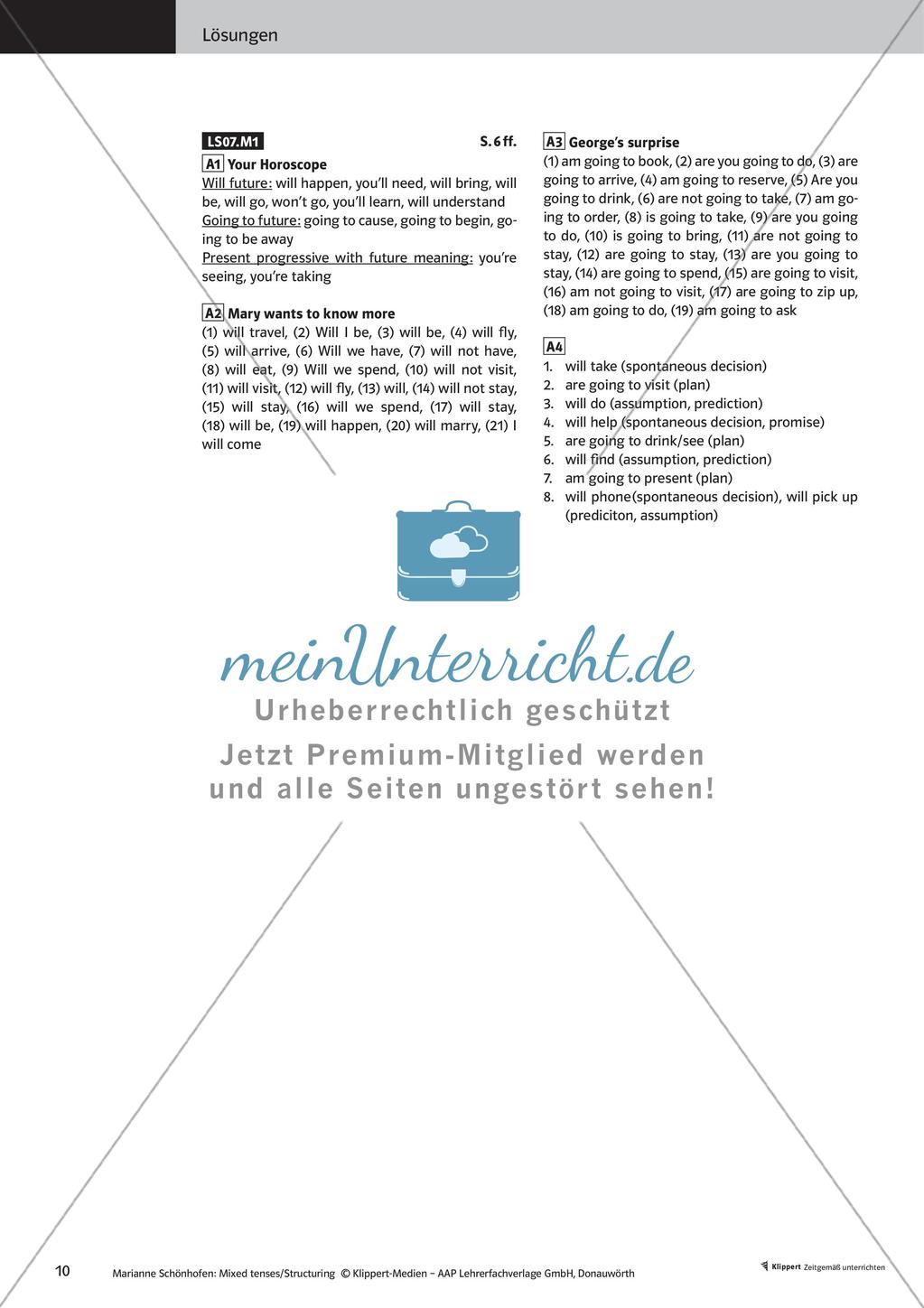 Kooperative Methoden zu Future tenses Preview 12