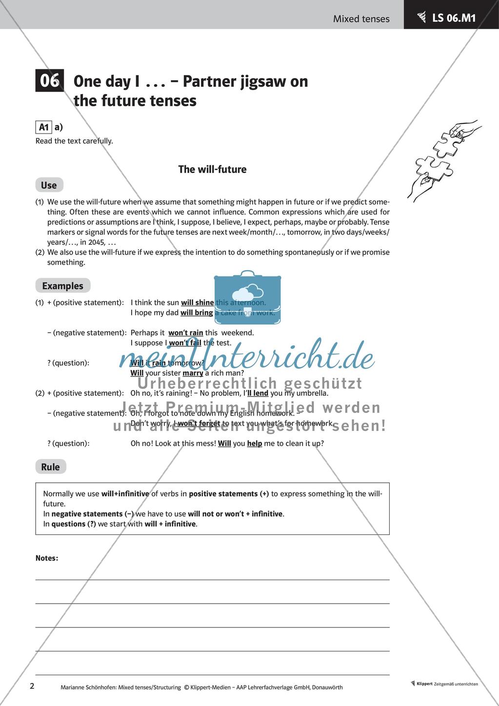 Kooperative Methoden zu Future tenses Preview 4