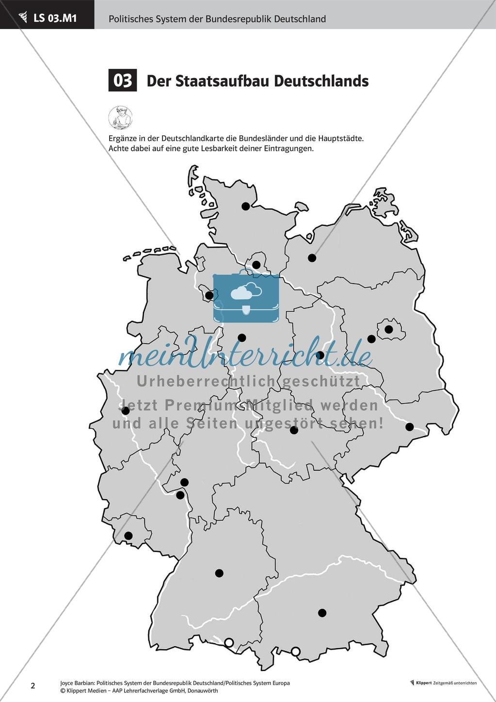 Unterrichtsstunden zum politischen System der BRD: Staatsaufbau Deutschlands Preview 4