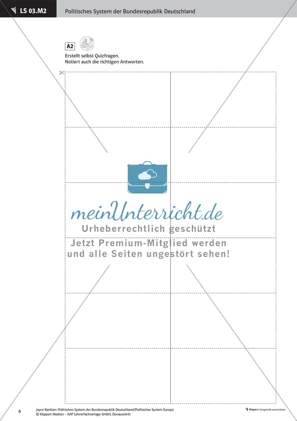 Unterrichtsstunden zum politischen System der BRD: Staatsaufbau Deutschlands Preview 6