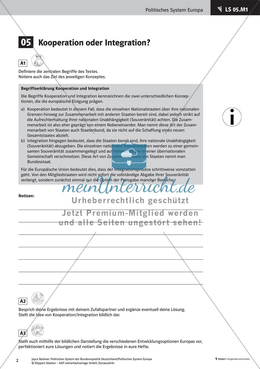 Unterrichtsstunden zum politischen System der BRD: Kooperation oder Integration? Preview 4