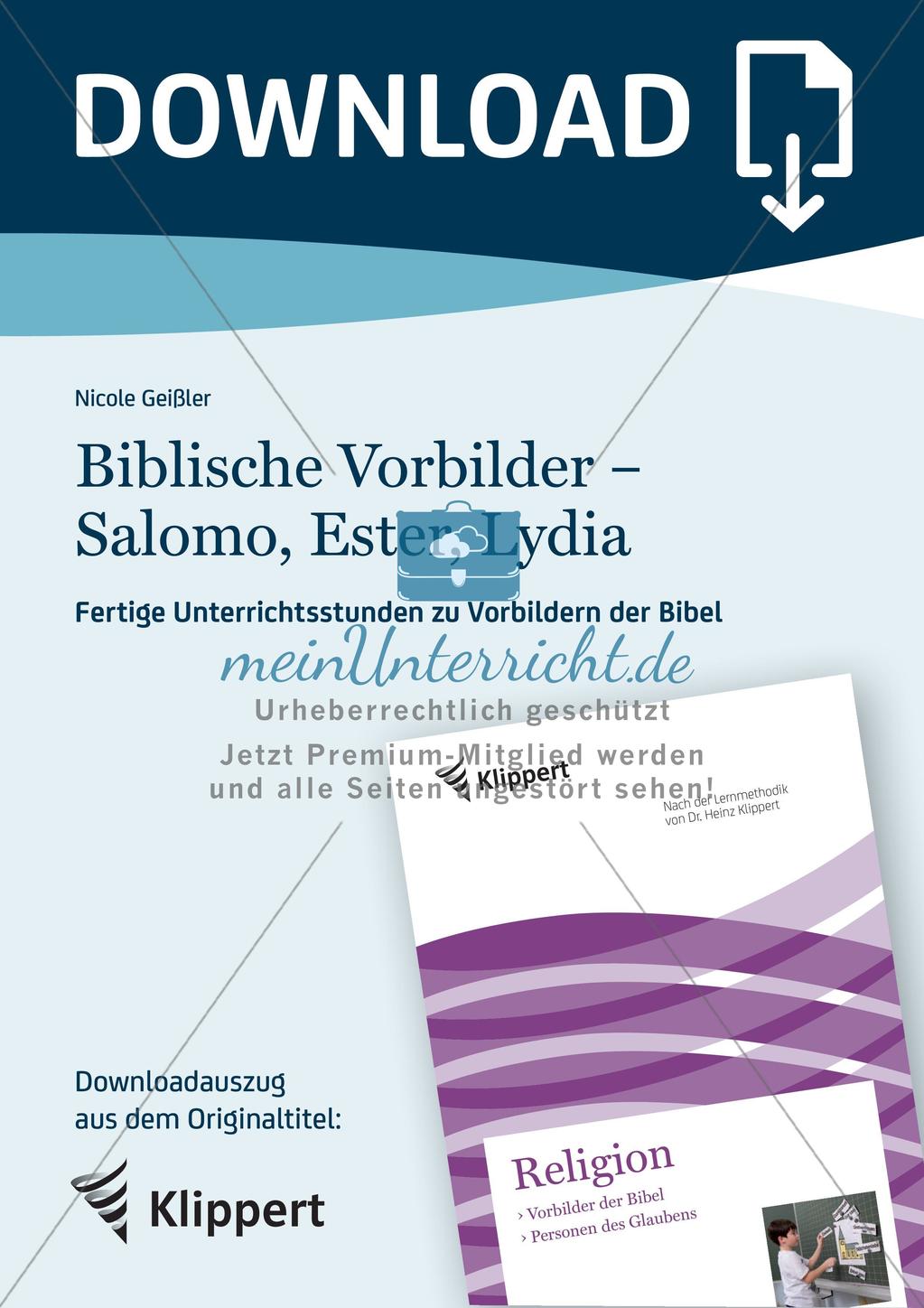 Vorbilder der Bibel: Salomo, Ester und Lydia Preview 1