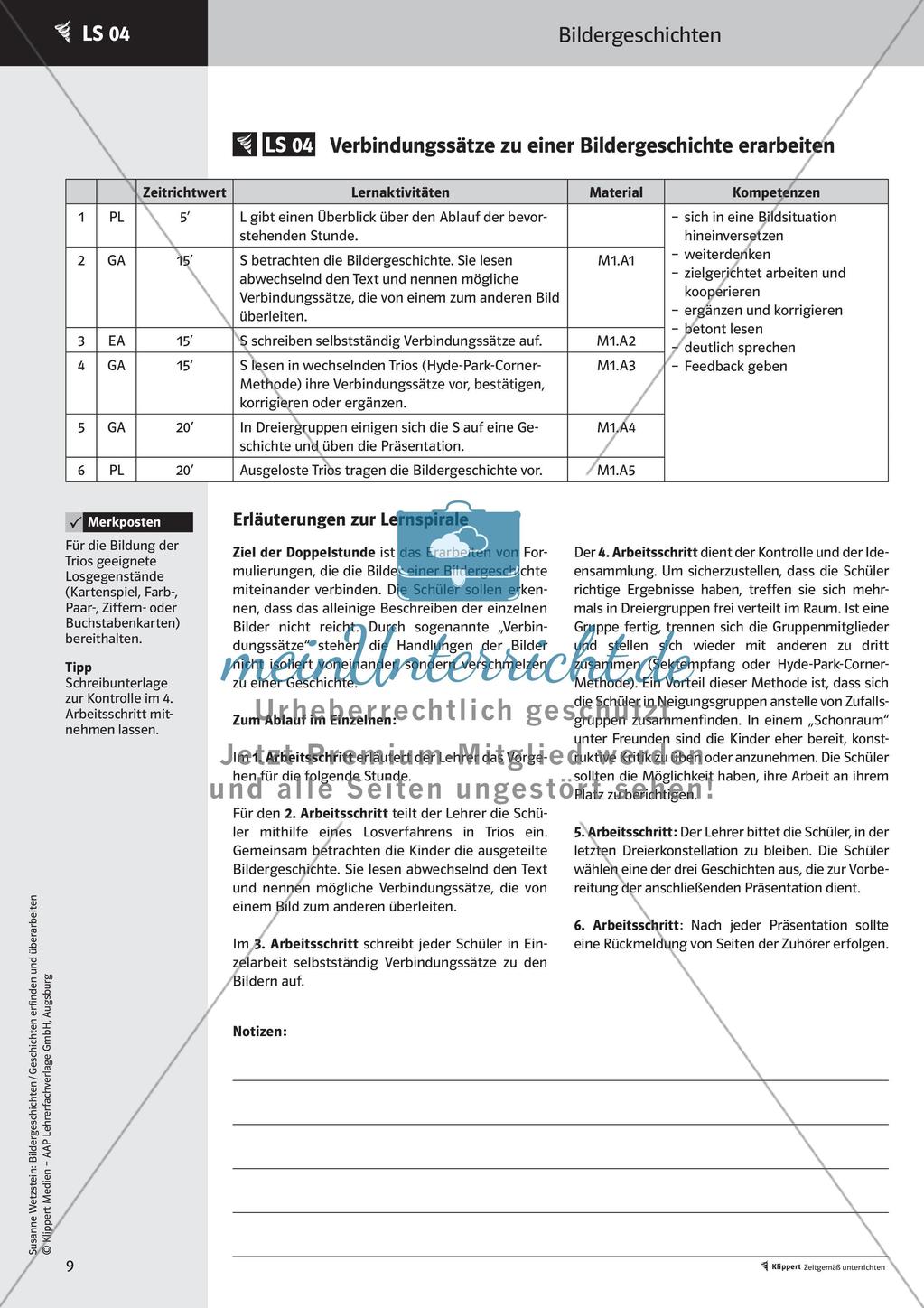Bilder ordnen - Verbindungssätze erarbeiten; Stationenarbeit Preview 11