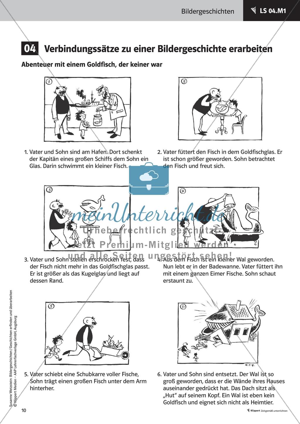 Bilder ordnen - Verbindungssätze erarbeiten; Stationenarbeit Preview 12