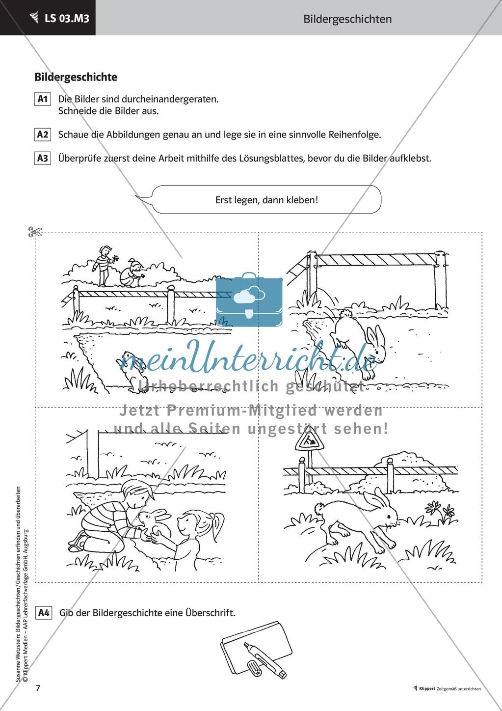 Bilder ordnen - Verbindungssätze erarbeiten; Stationenarbeit Preview 9