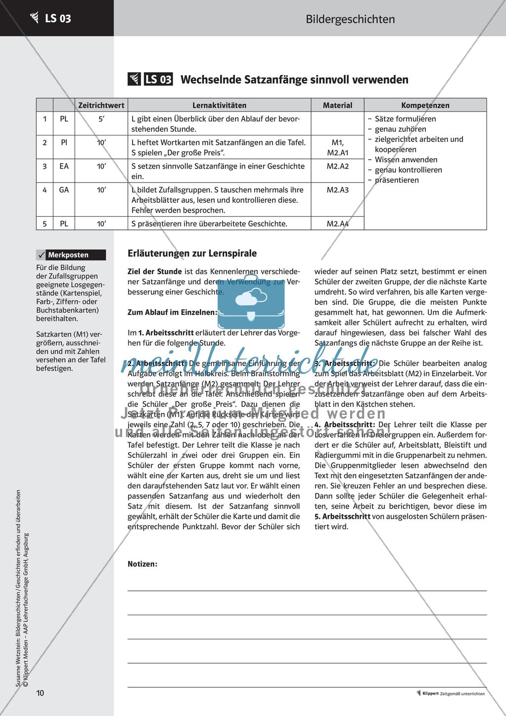 Treffende Wörter und Satzanfänge verwenden Lernspirale Stafettenpräsentation Preview 12