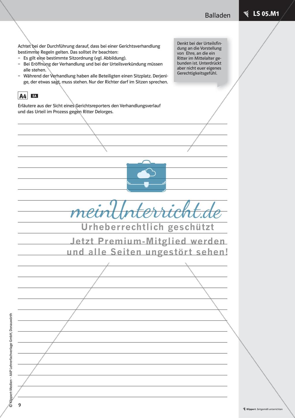 Der Handschuh - Friedrich Schiller; Lernspirale; produktive Gestaltung von Leseerwartung; Rollenspiel Preview 11