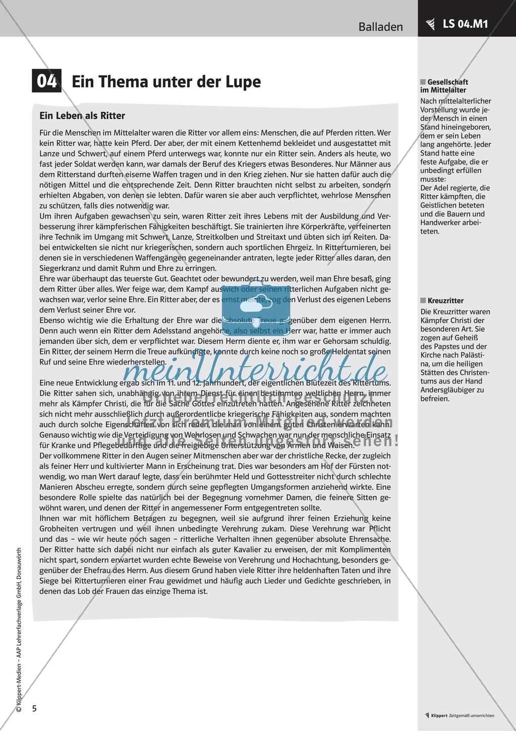 Der Handschuh - Friedrich Schiller; Lernspirale; produktive Gestaltung von Leseerwartung; Rollenspiel Preview 7