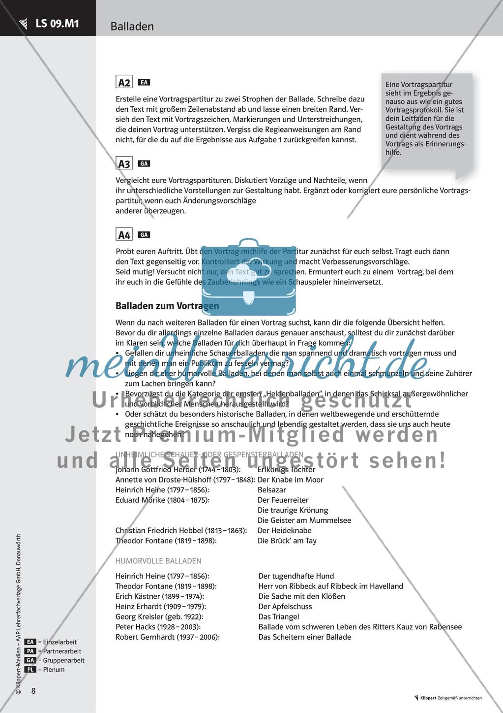 Vortragen und Schreiben einer Ballade Preview 10