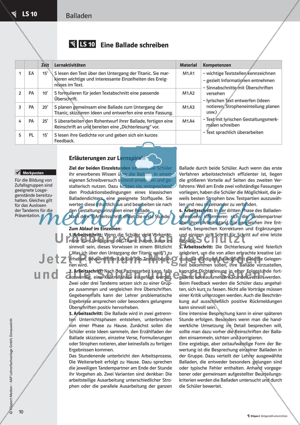 Vortragen und Schreiben einer Ballade Preview 12