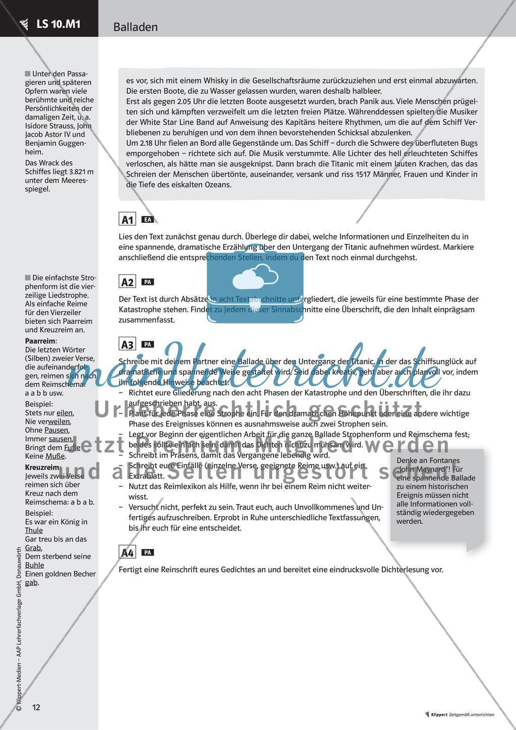 Vortragen und Schreiben einer Ballade Preview 14