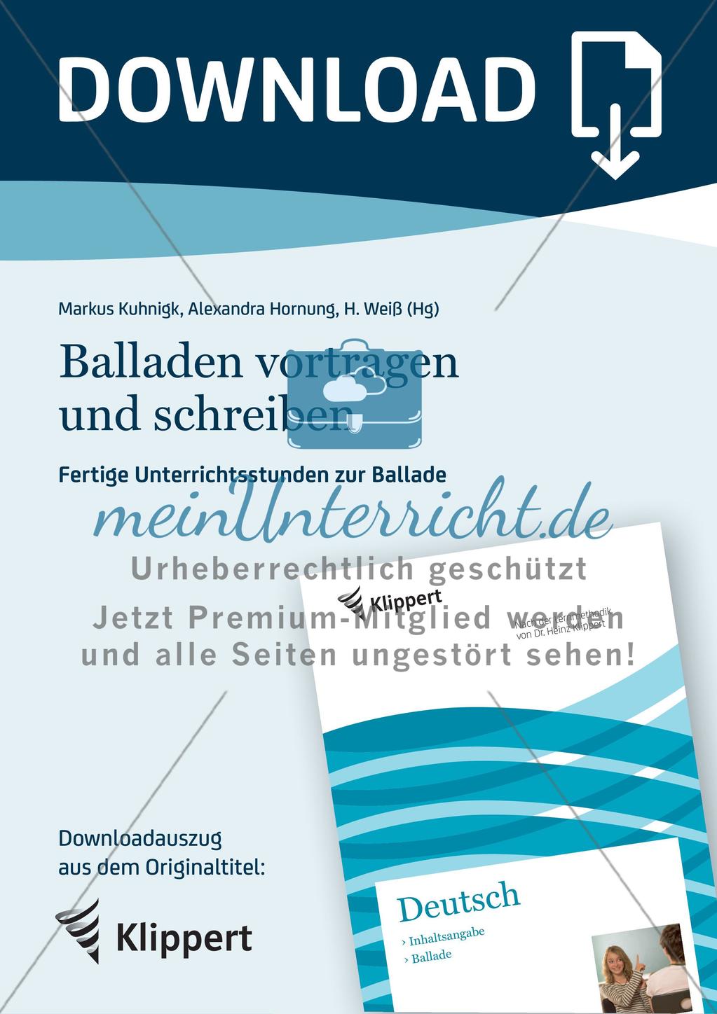 Vortragen und Schreiben einer Ballade Preview 1