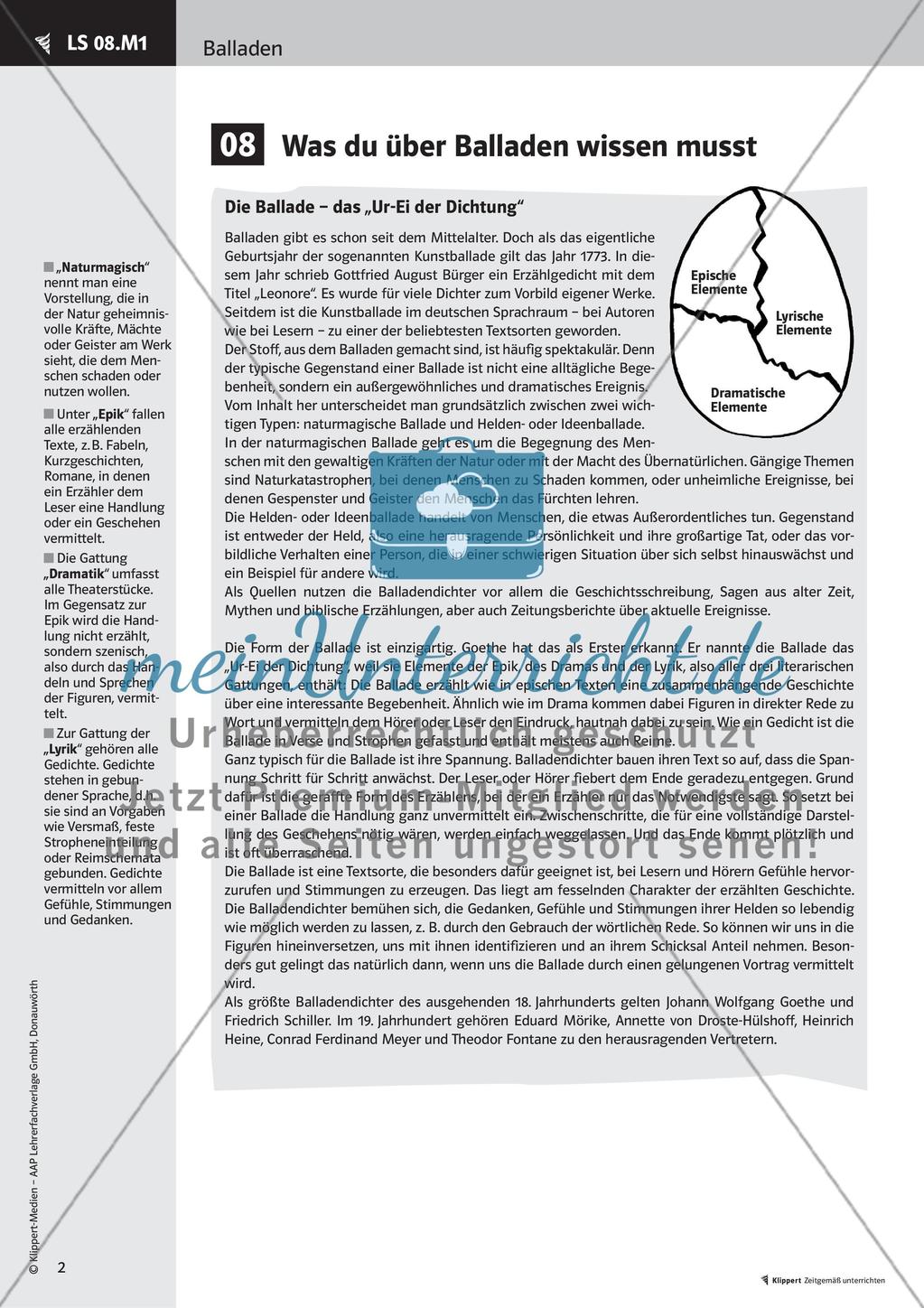Vortragen und Schreiben einer Ballade Preview 4