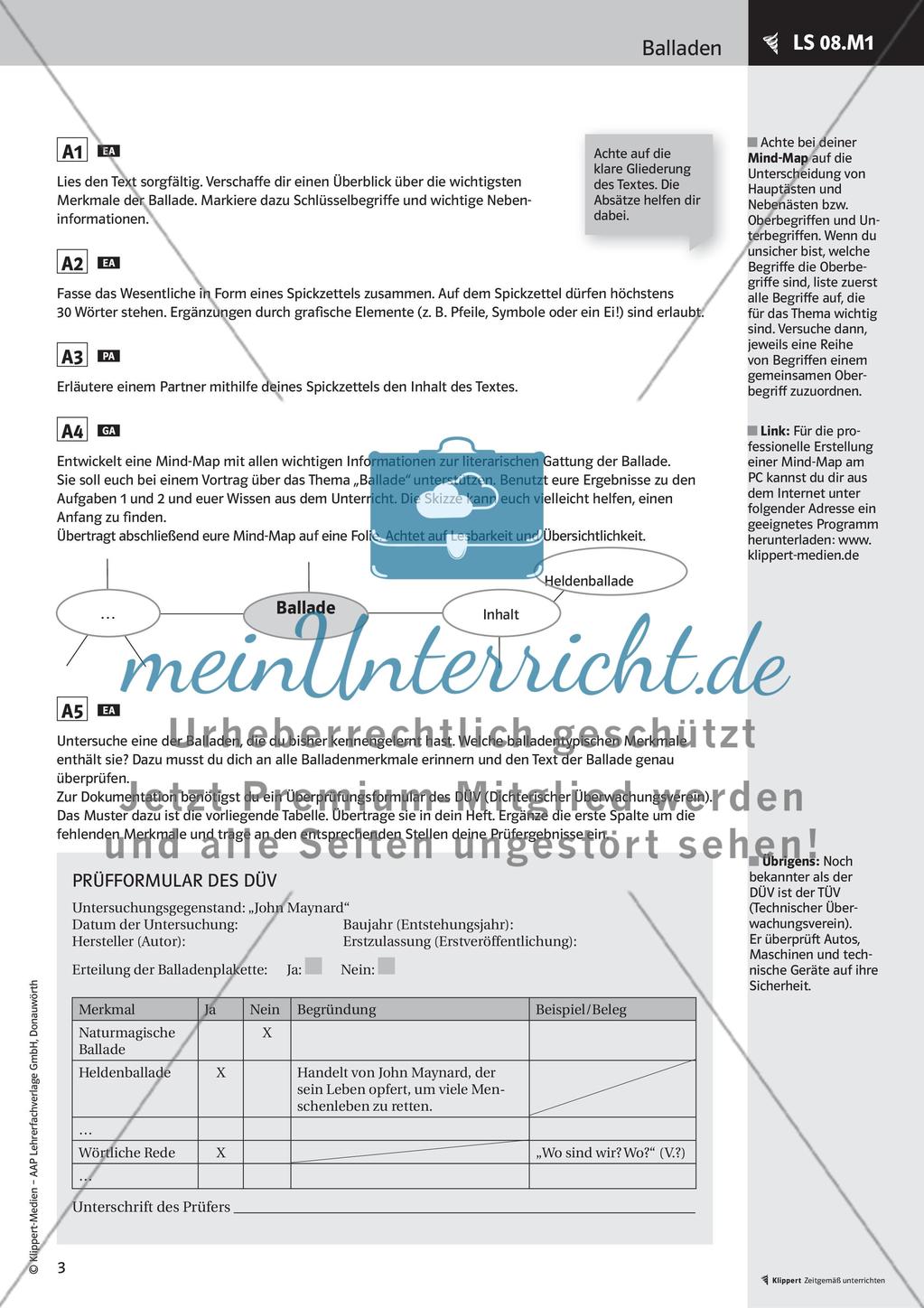 Vortragen und Schreiben einer Ballade Preview 5