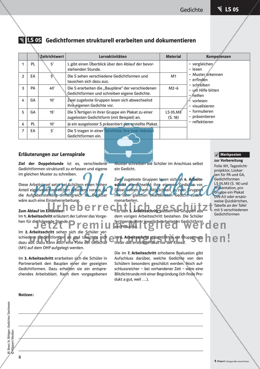 Lesen, Erarbeiten und Gestalten von Gedichten Preview 10
