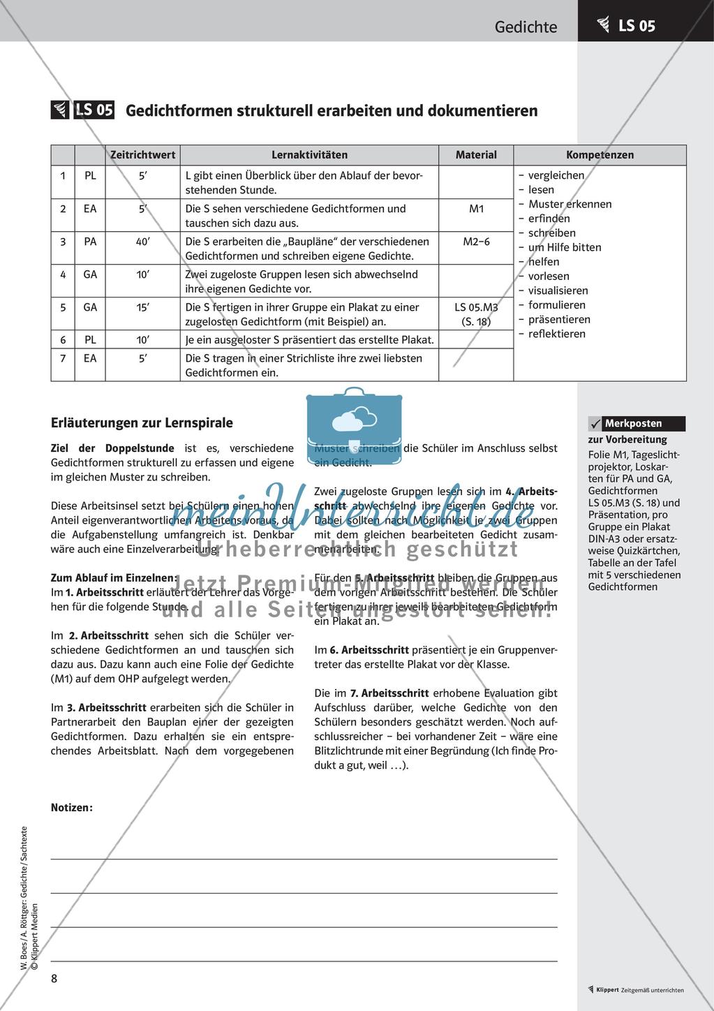 Gedichte lesen, erarbeiten und gestalten freies Reden kreativer Umgang zur Sprache Präsentation Preview 10