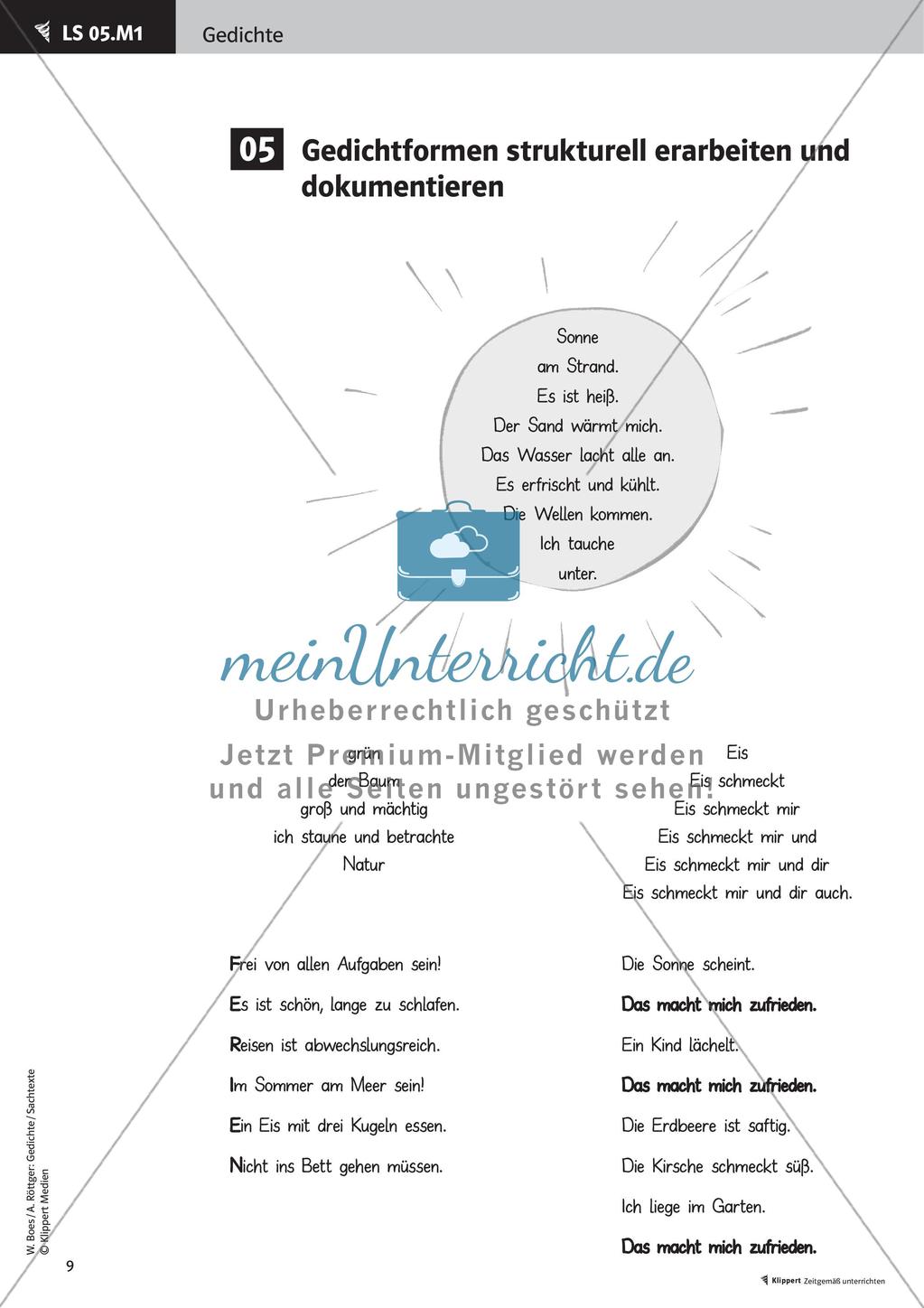 Gedichte lesen, erarbeiten und gestalten freies Reden kreativer Umgang zur Sprache Präsentation Preview 11