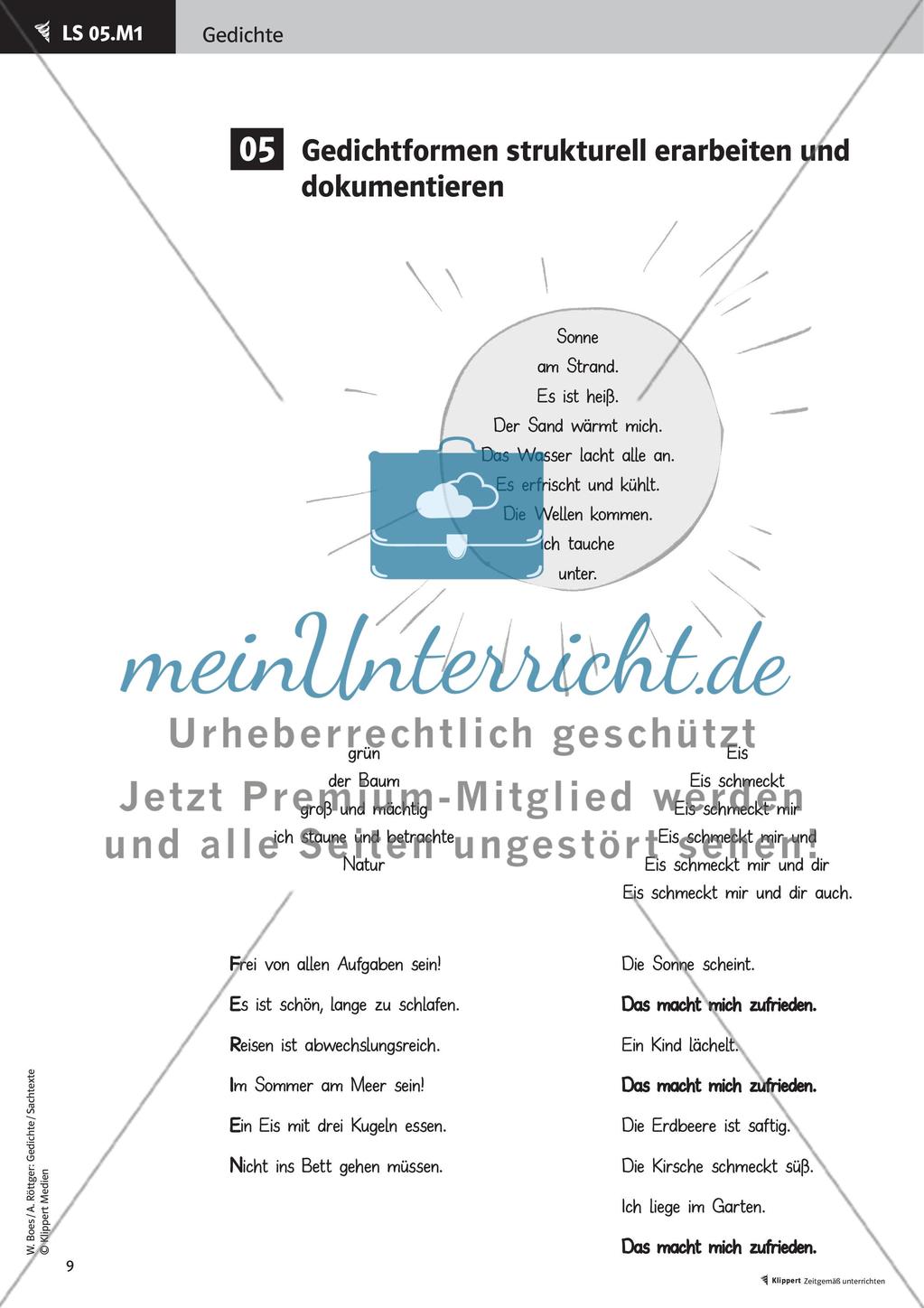 Lesen, Erarbeiten und Gestalten von Gedichten Preview 11