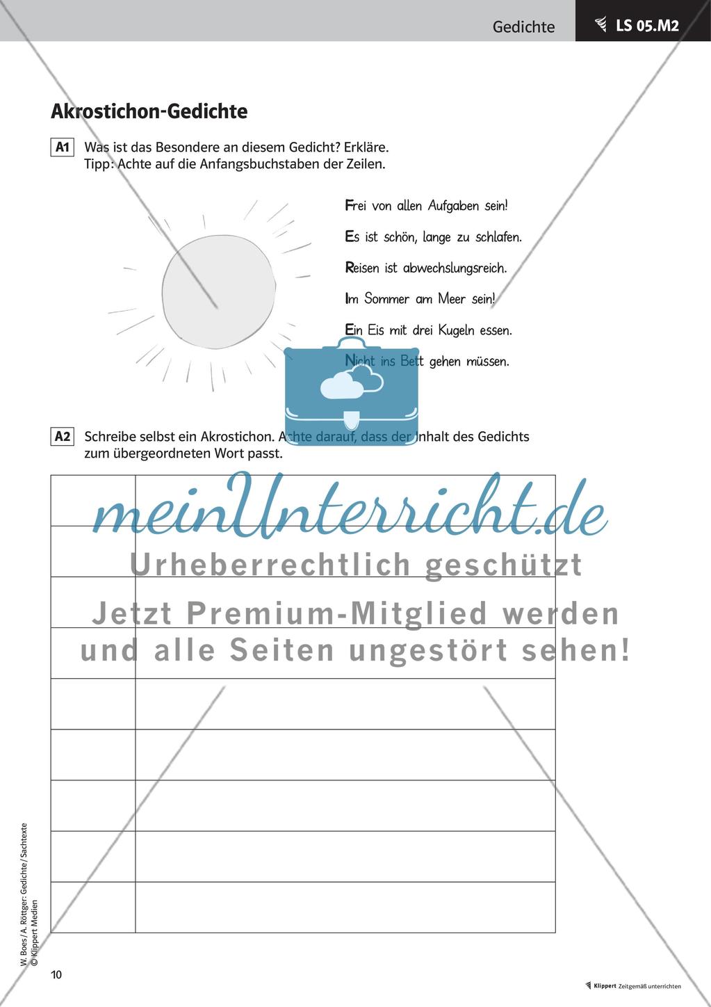Lesen, Erarbeiten und Gestalten von Gedichten Preview 12