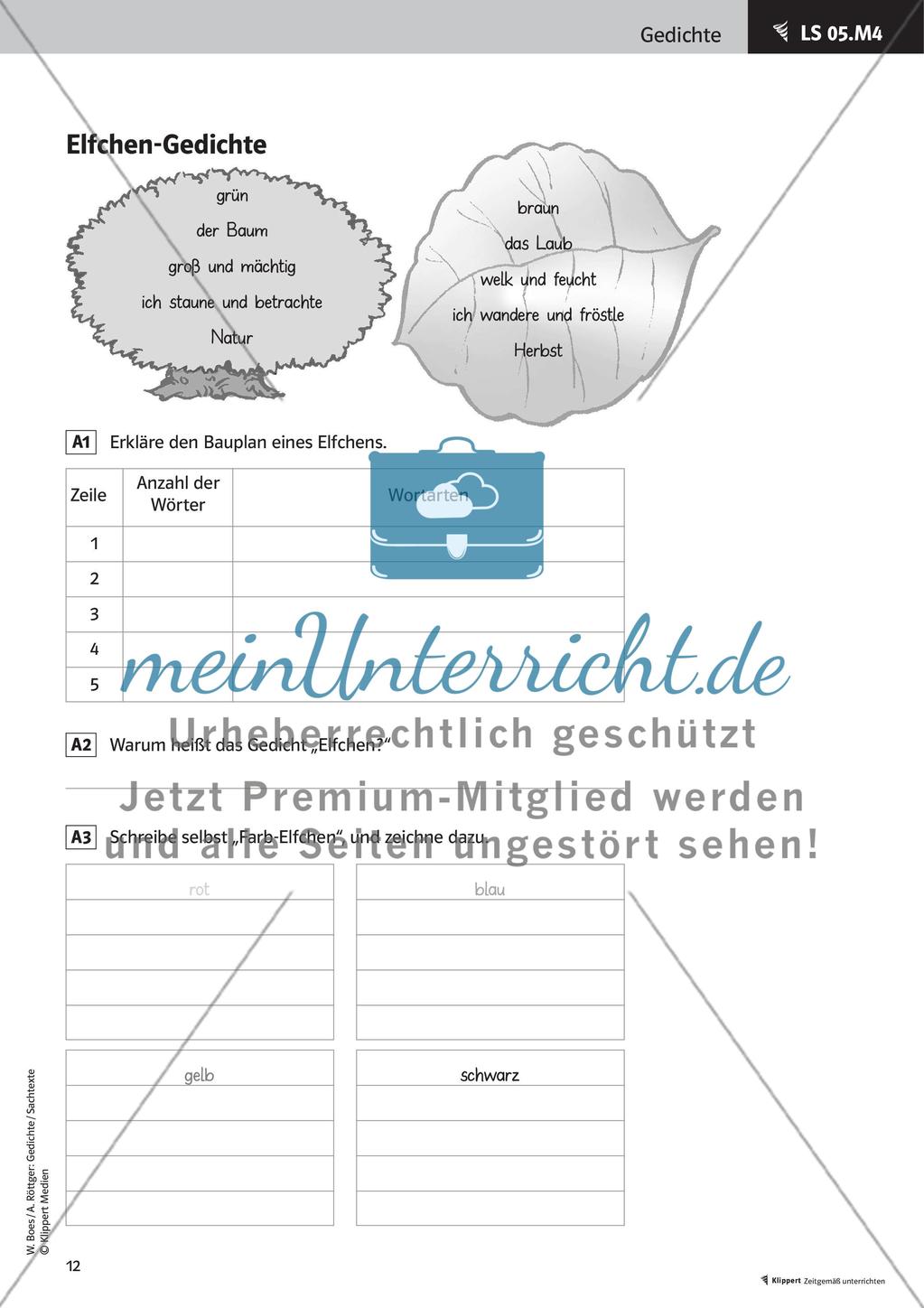 Lesen, Erarbeiten und Gestalten von Gedichten Preview 14