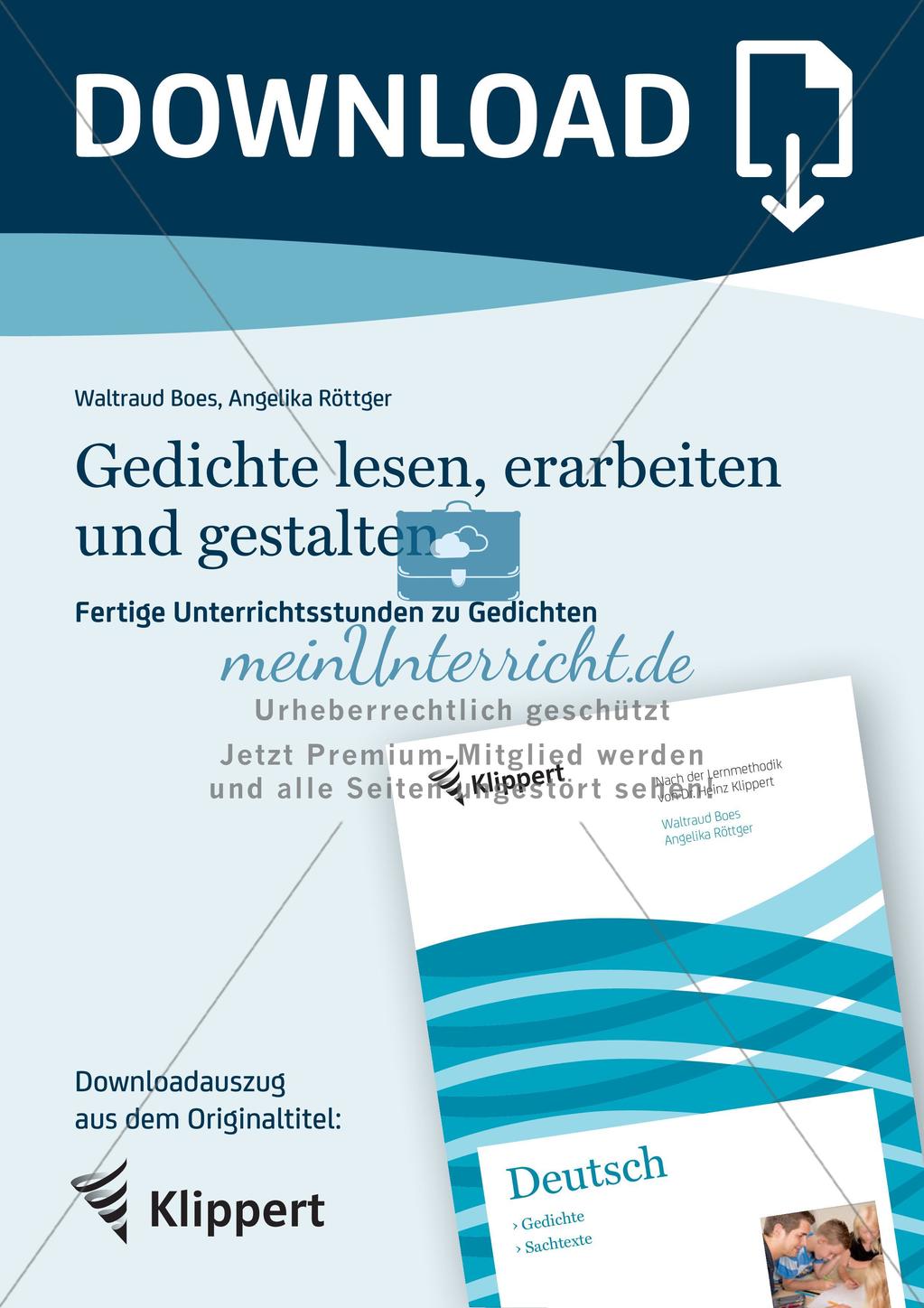 Gedichte lesen, erarbeiten und gestalten freies Reden kreativer Umgang zur Sprache Präsentation Preview 1