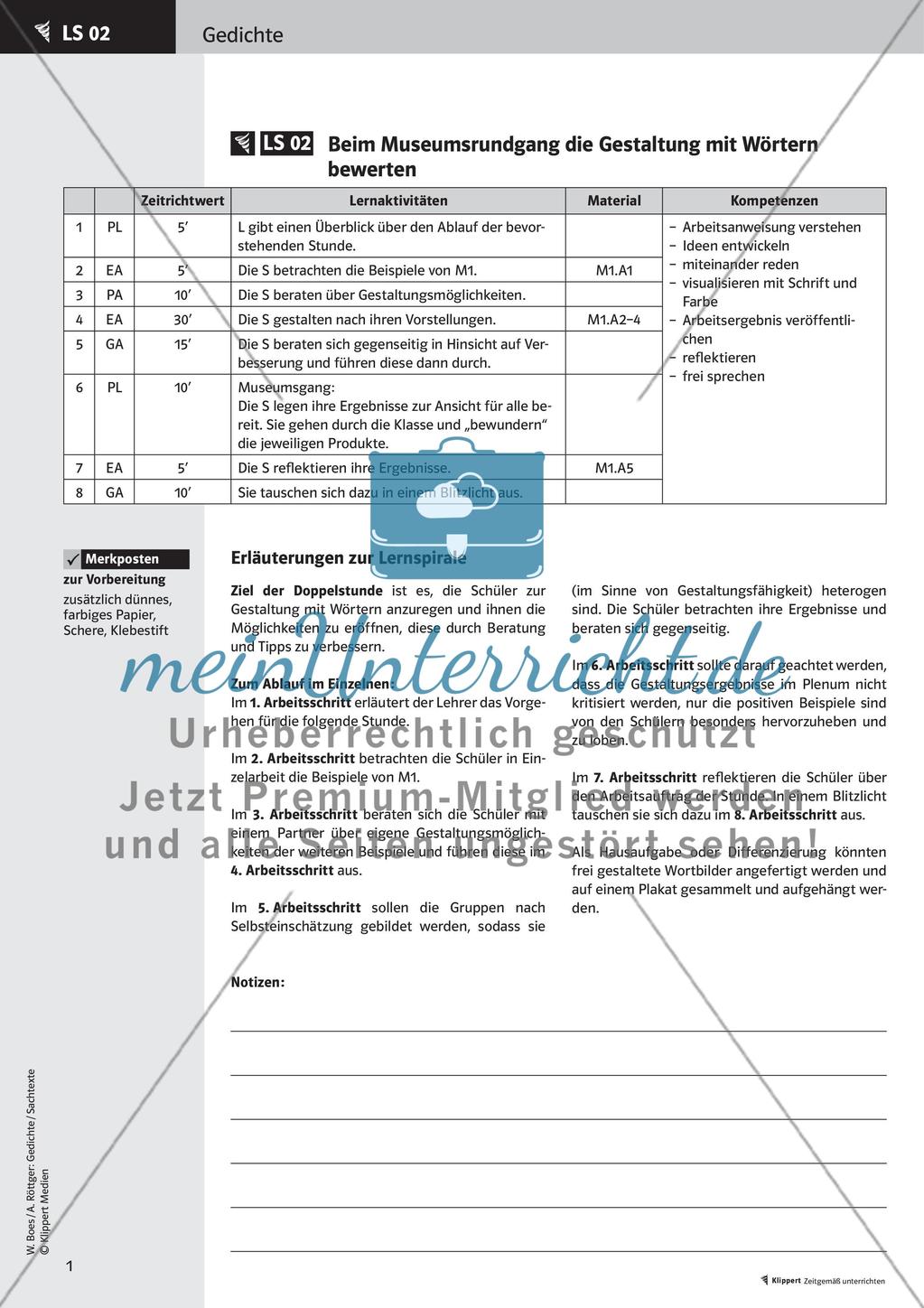 Lesen, Erarbeiten und Gestalten von Gedichten Preview 3