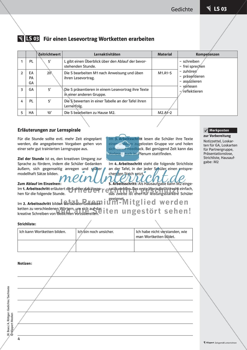 Gedichte lesen, erarbeiten und gestalten freies Reden kreativer Umgang zur Sprache Präsentation Preview 6