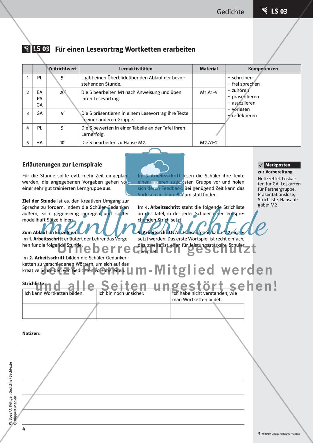 Lesen, Erarbeiten und Gestalten von Gedichten Preview 6