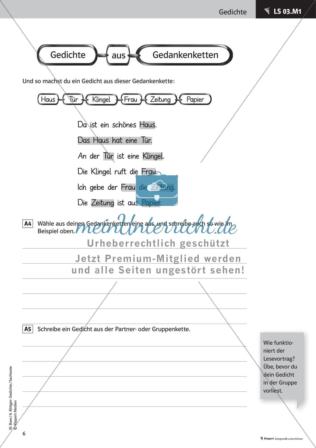 Gedichte lesen, erarbeiten und gestalten freies Reden kreativer Umgang zur Sprache Präsentation Preview 8
