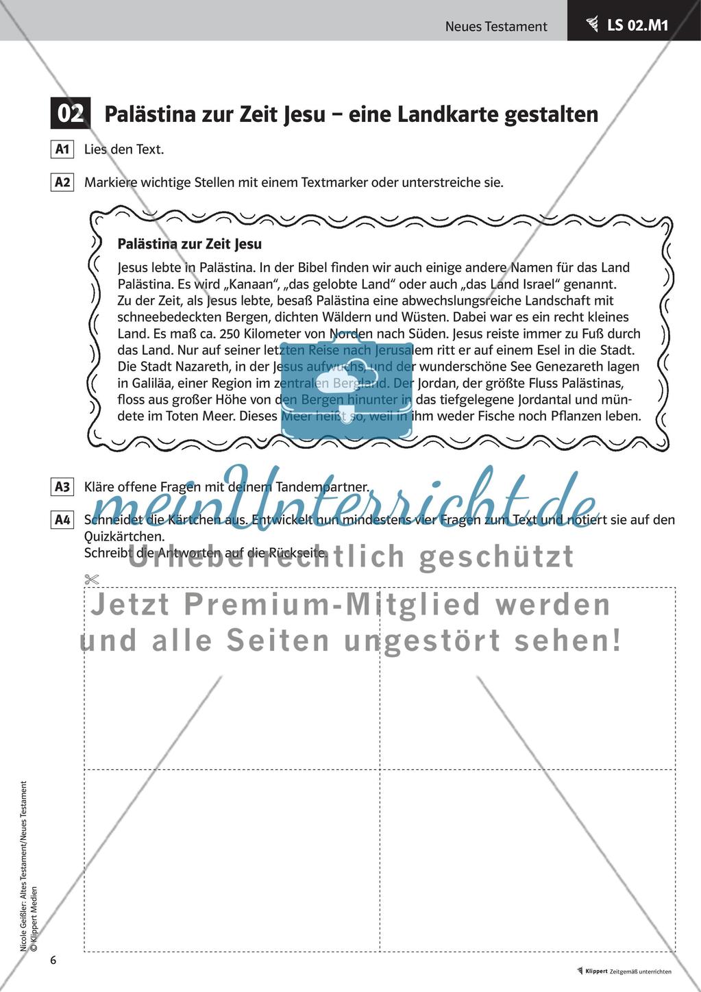 Neues Testament Jesus und Palästina meinUnterricht