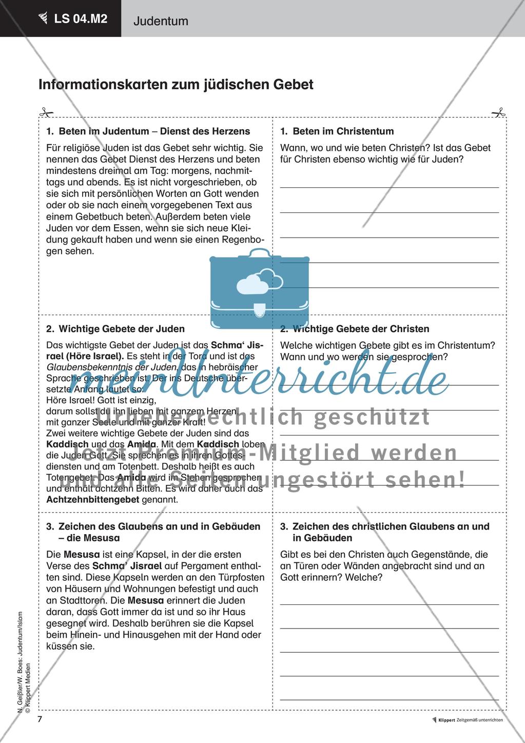 Gebete der Juden - meinUnterricht