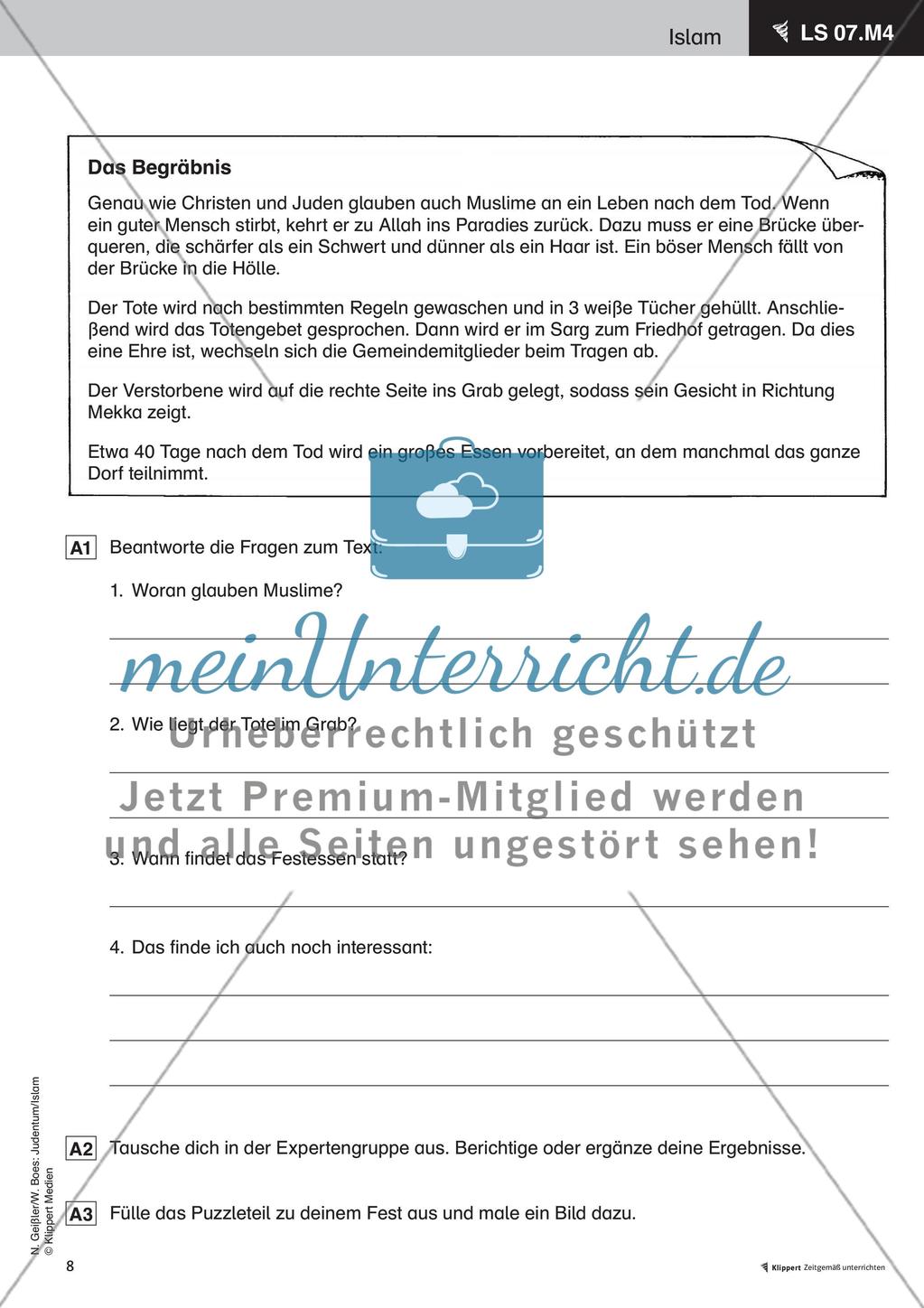 Muslimische Feste meinUnterricht
