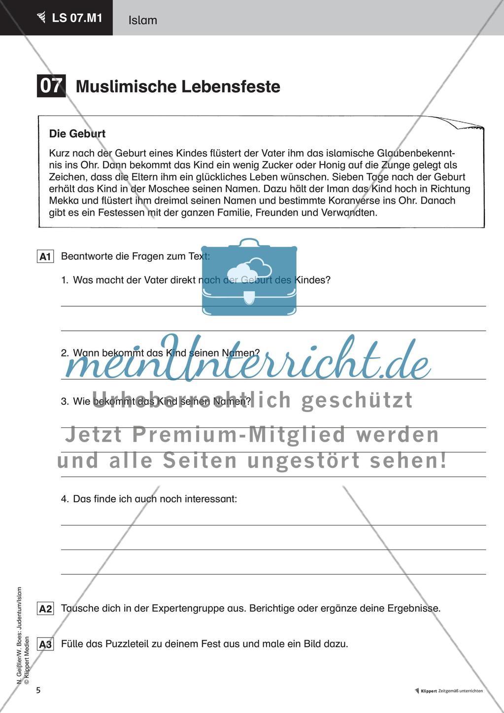 Muslimische Feste meinUnterricht