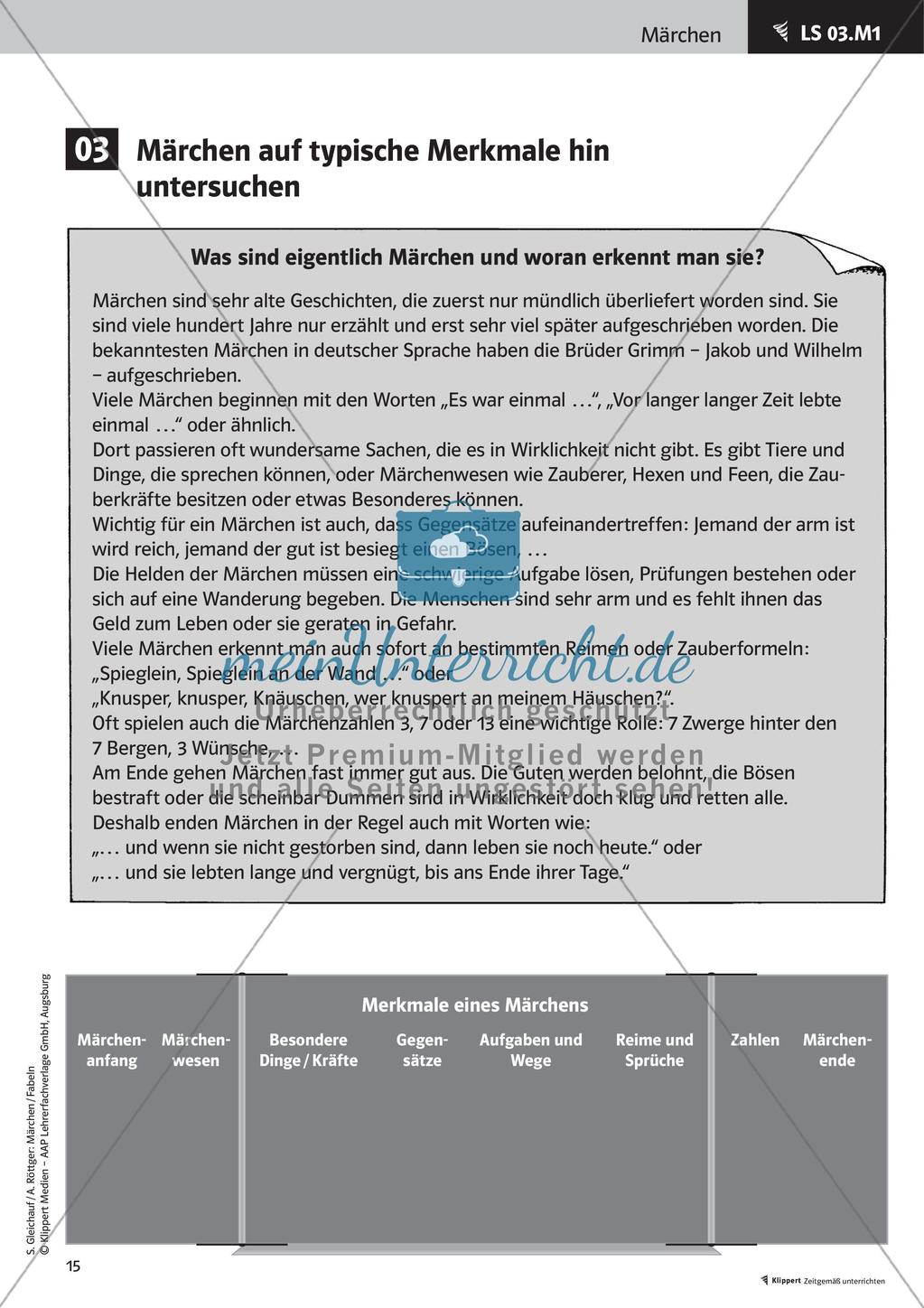 Märchen: Inhalt erfassen und Merkmale analysieren Preview 17