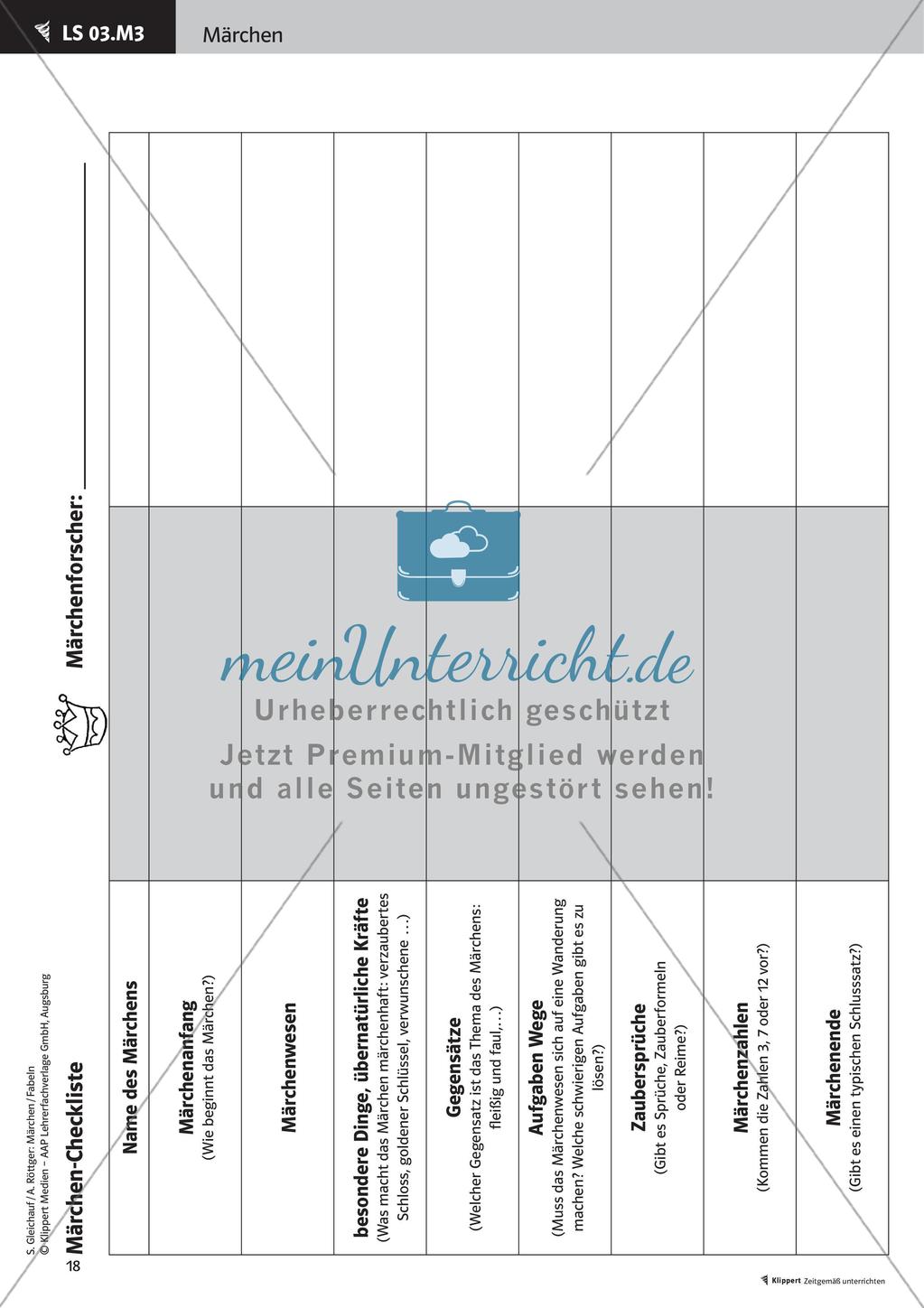Märchen: Inhalt erfassen und Merkmale analysieren Preview 20