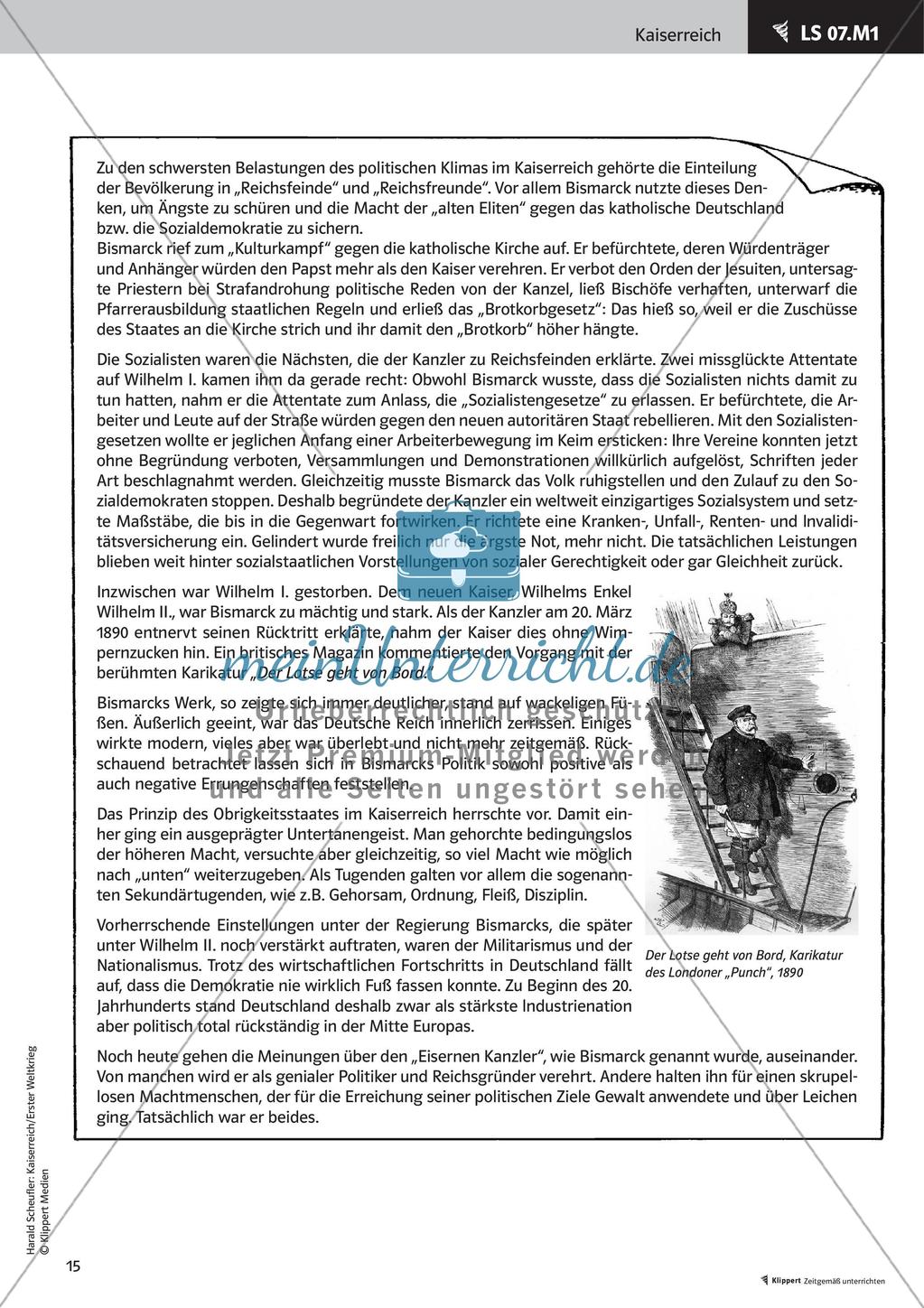 Fertige Unterrichtsstunde zum Kaiserreich: Otto von Bismarck Preview 17