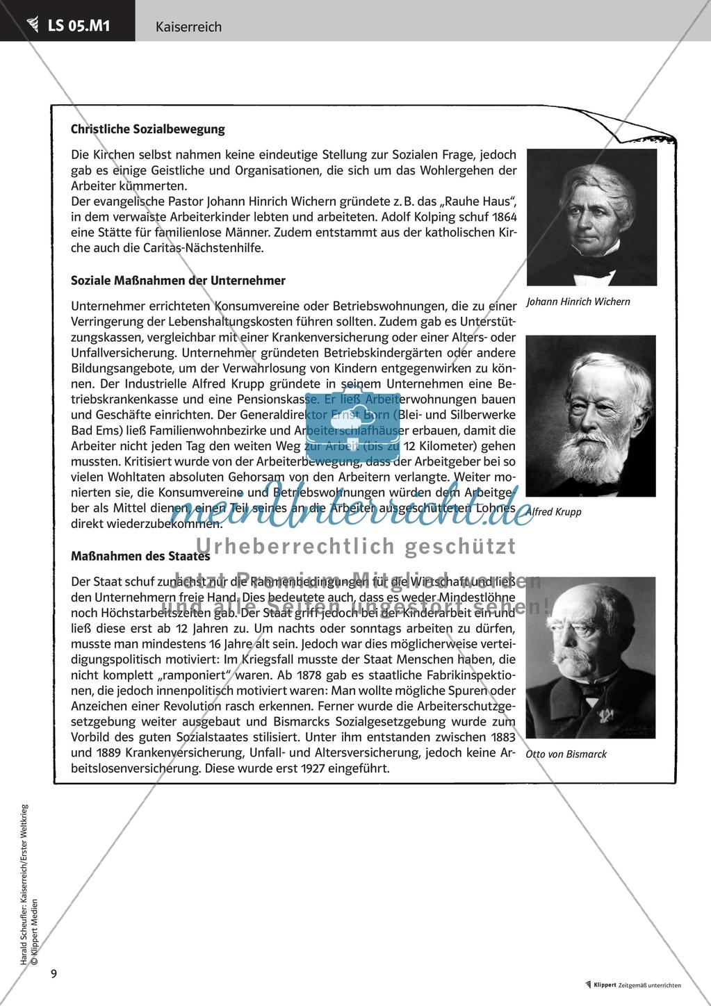 Fertige Unterrichtsstunden zum Kaiserreich: Die Soziale Frage Preview 11