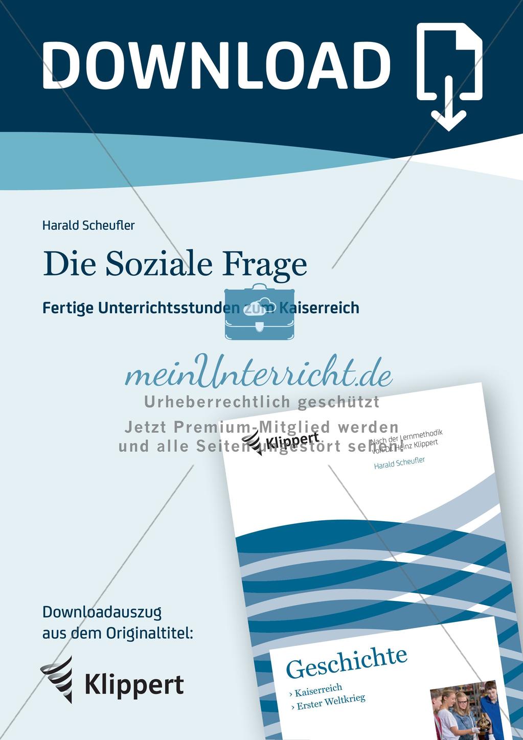 Fertige Unterrichtsstunden zum Kaiserreich: Die Soziale Frage Preview 1