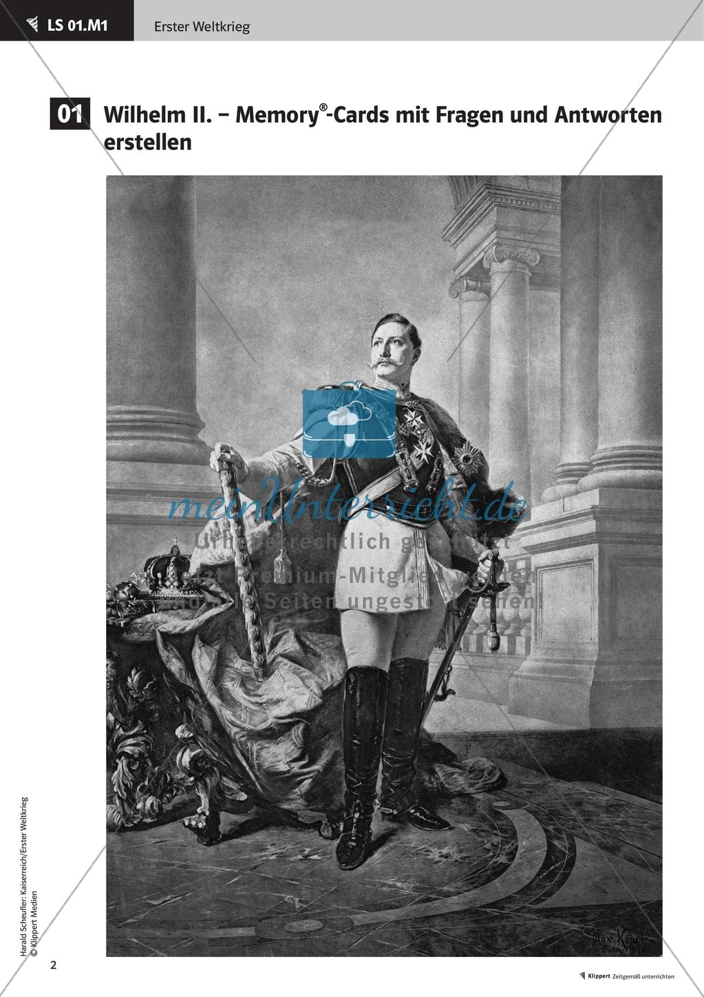 Fertige Unterrichtsstunde zum Ersten Weltkrieg: Wilhelm II. Preview 4