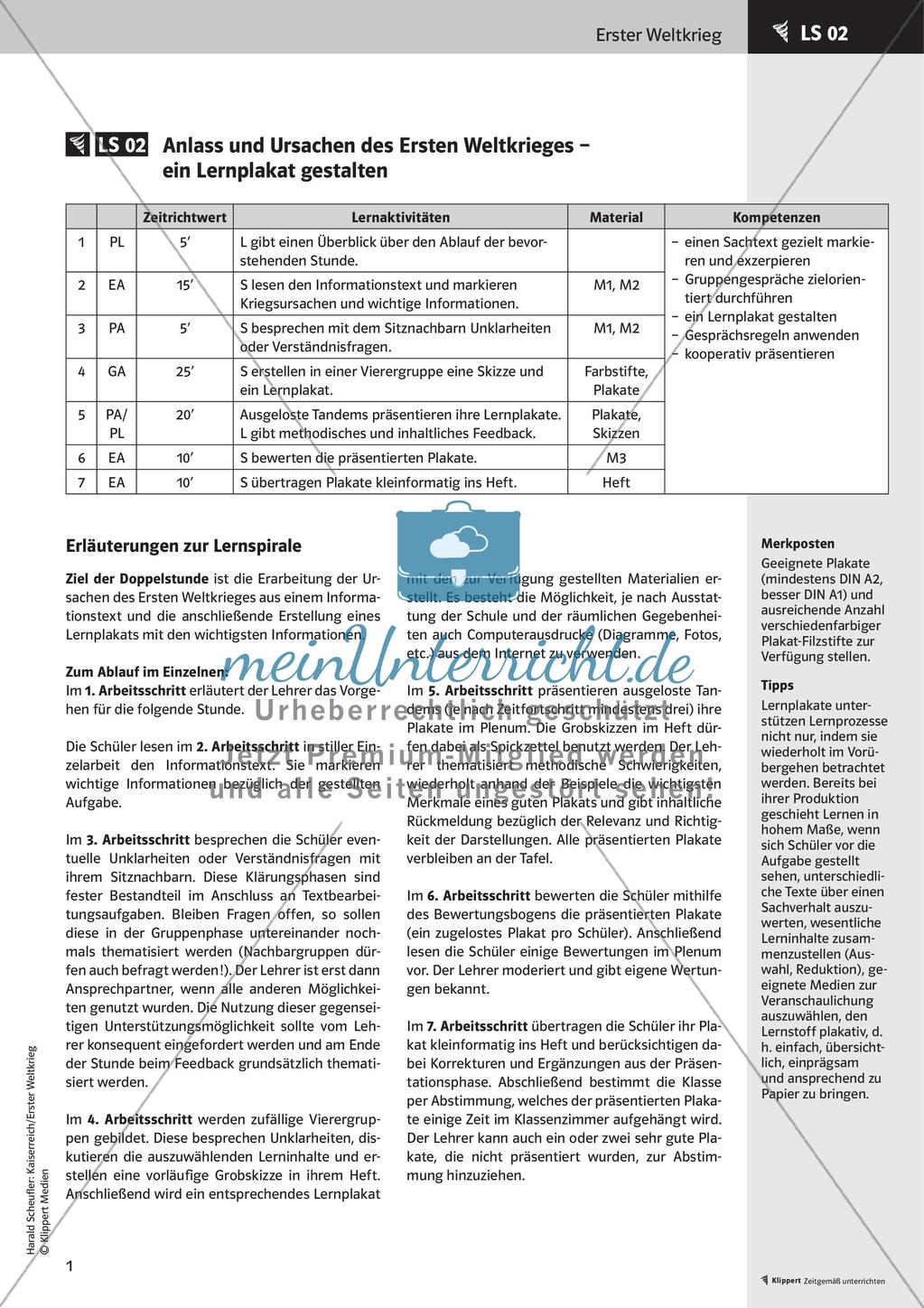 Fertige Unterrichtsstunden zum Ersten Weltkrieg: Anlass, Ursachen, Etappen, Ereignisse Preview 3